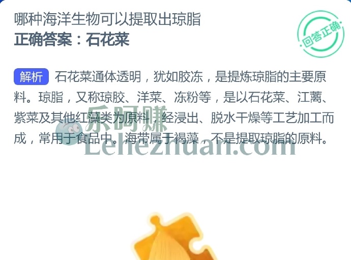 哪种海洋生物可以提取出琼脂?