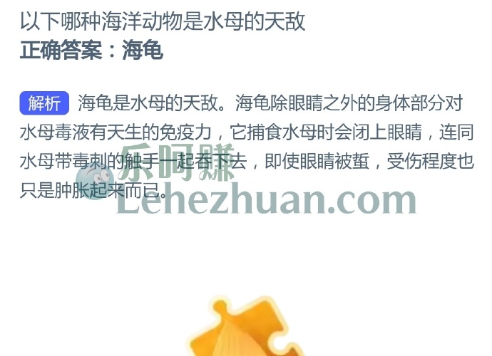 以下哪种海洋动物是水母的天敌?