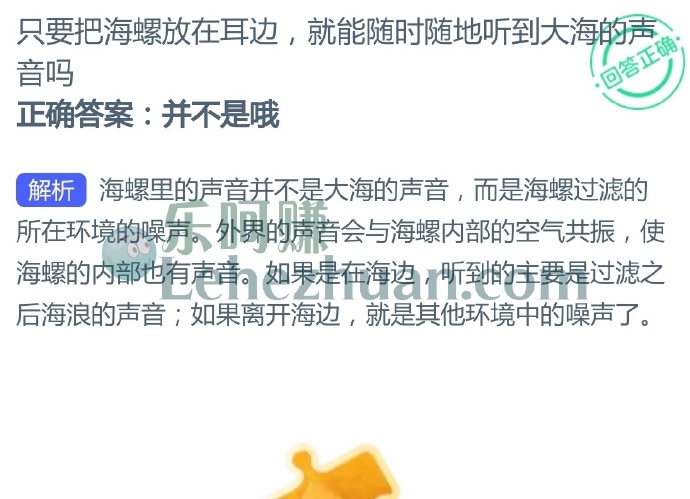 只要把海螺放在耳边,就能随时随地听到大海的声音吗?