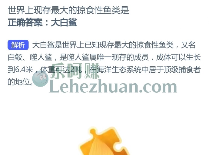 世界上现存最大的掠食性鱼类是?