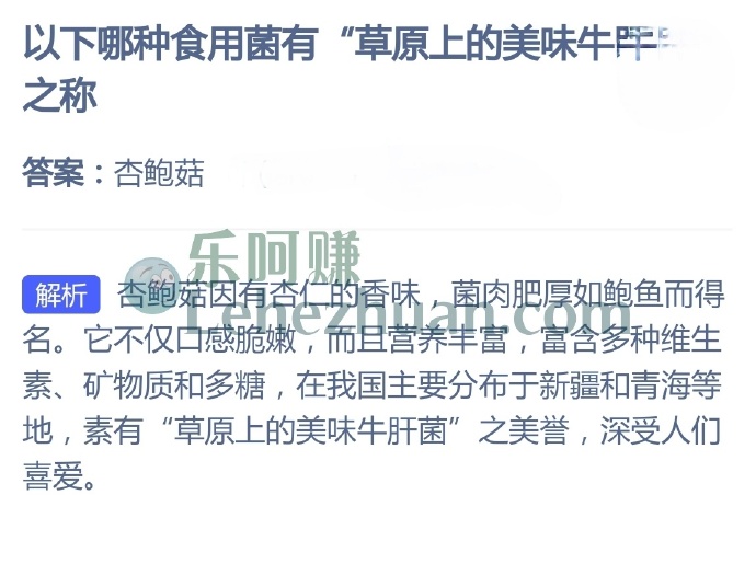 以下哪种食用菌有草原上的美味牛肝菌之称?
