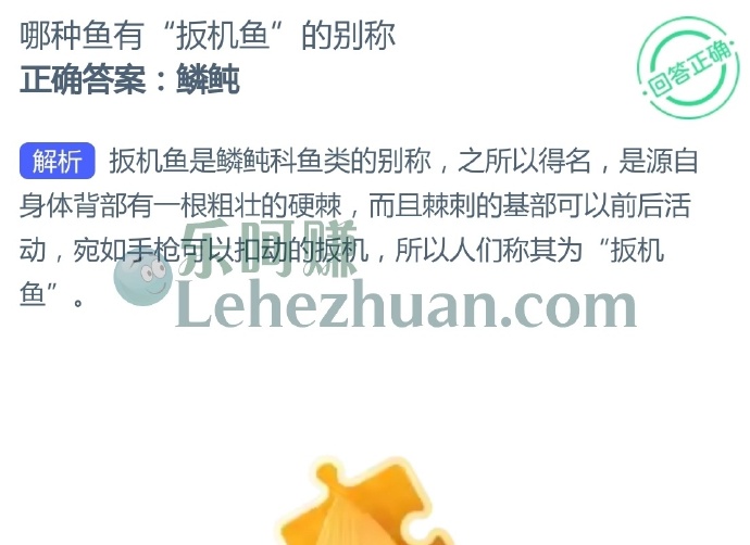 哪种鱼有扳机鱼的别称?