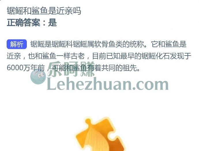 锯鳐和鲨鱼是近亲吗?