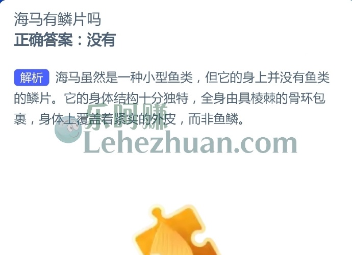 海马有鳞片吗?