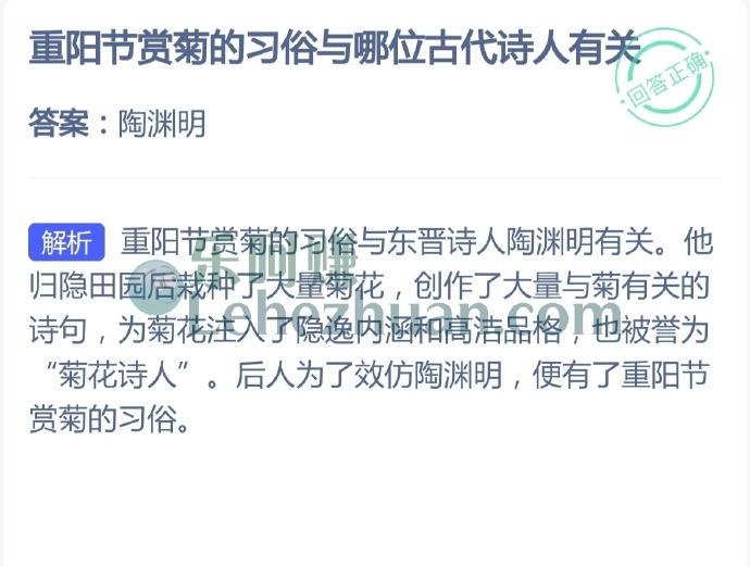 重阳节赏菊的习俗与哪位古代诗人有关?