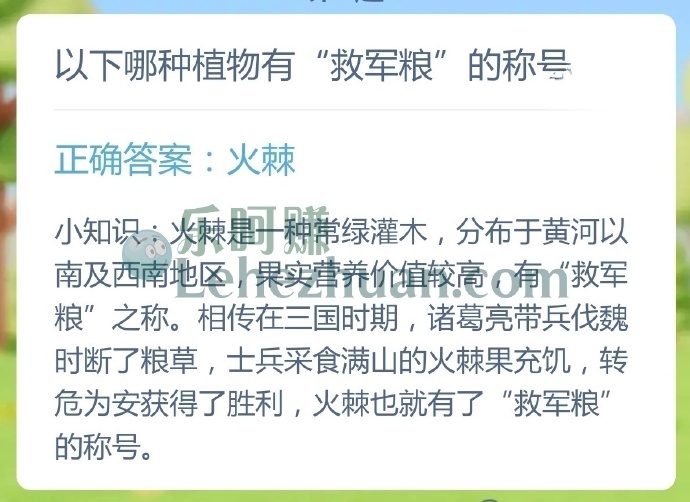 哪种植物有救军粮的称号?