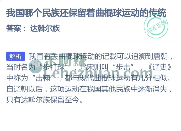 我国哪个民族还保留着曲棍球运动的传统?