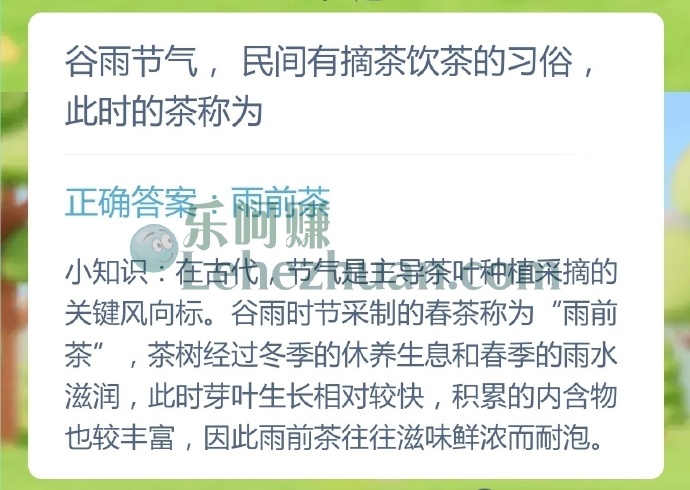 谷雨节气,民间有摘茶饮茶的习俗,此时的茶称为?