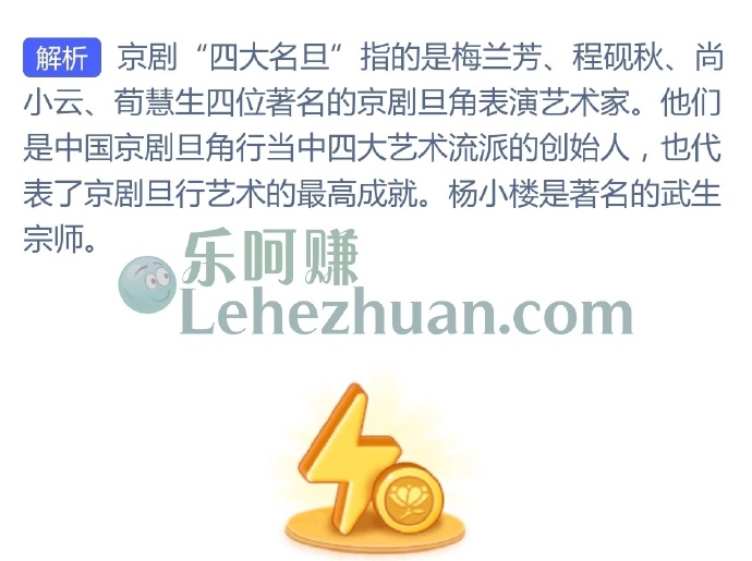 以下哪位表演艺术家是京剧四大名旦之一?