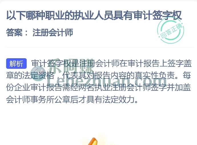 以下哪种职业的执业人员具有审计签字权?