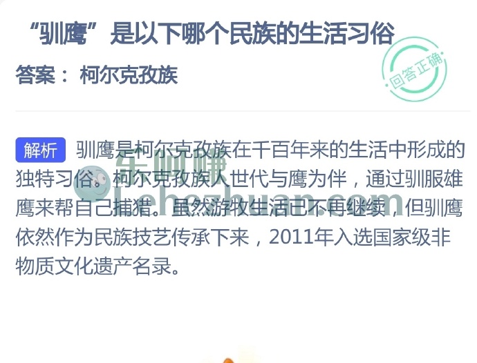 驯鹰是哪个民族的生活习俗?