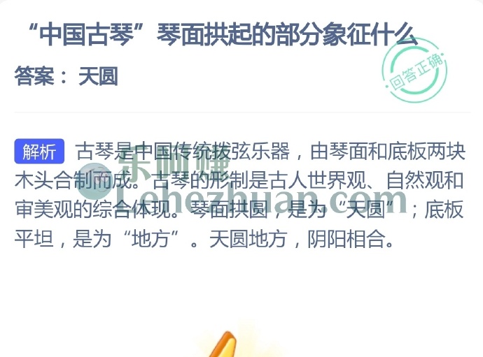 中国古琴琴面拱起的部分象征什么?