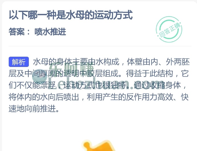 水母的运动方式是?