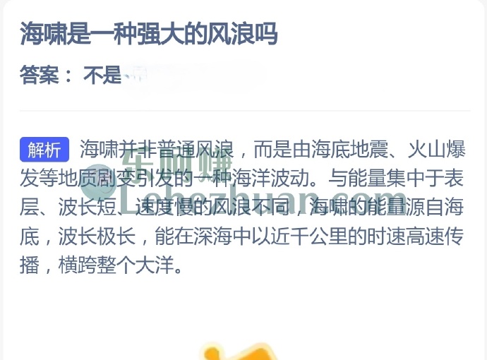 海啸是一种强大的风浪吗?