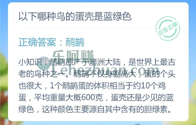 以下哪种鸟的蛋壳是蓝绿色?