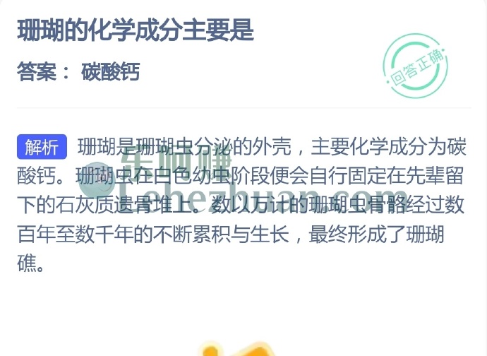 珊瑚的化学成分主要是?