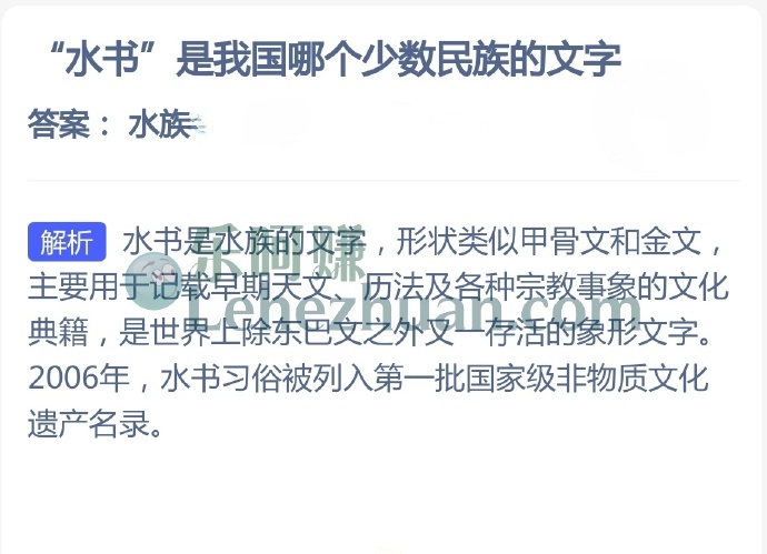 水书是我国哪个少数民族的文字?