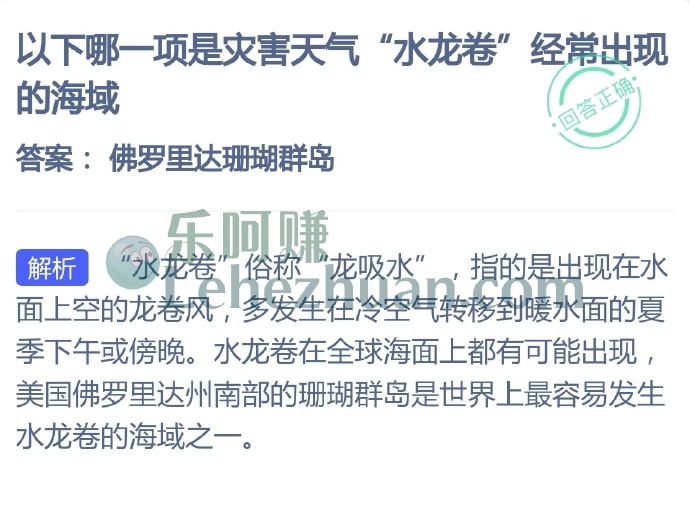 哪一项是灾害天气水龙卷经常出现的海域?