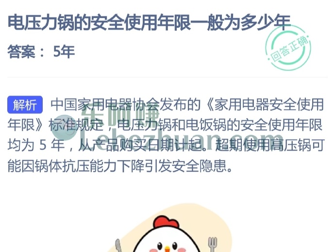 电压力锅的安全使用年限一般为多少年?