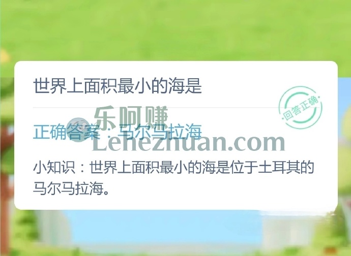 世界上面积最小的海是?
