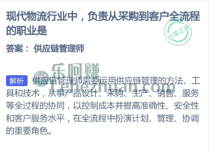 现代物流行业中,负责从采购到客户全流程的职业是?