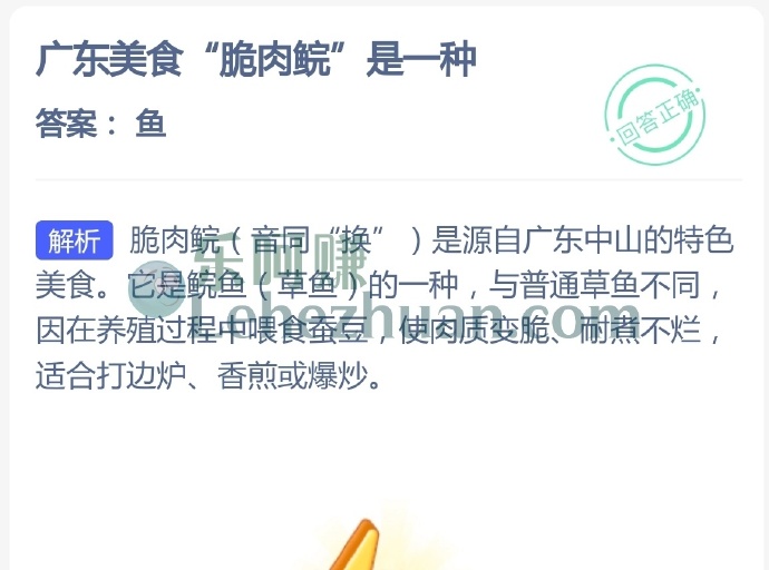 广东美食脆肉鲩是一种?