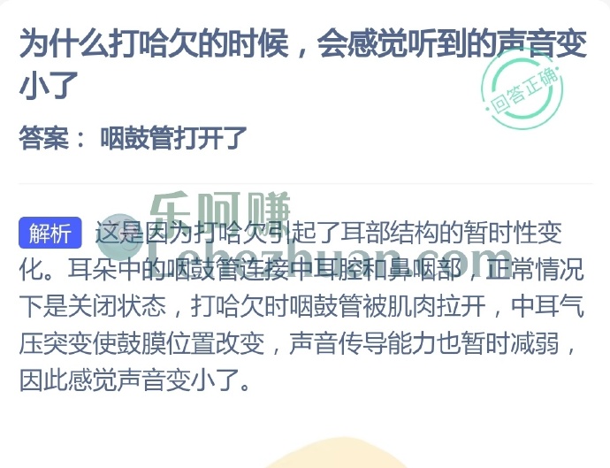 为什么打哈欠的时候,会感觉听到的声音变小了?