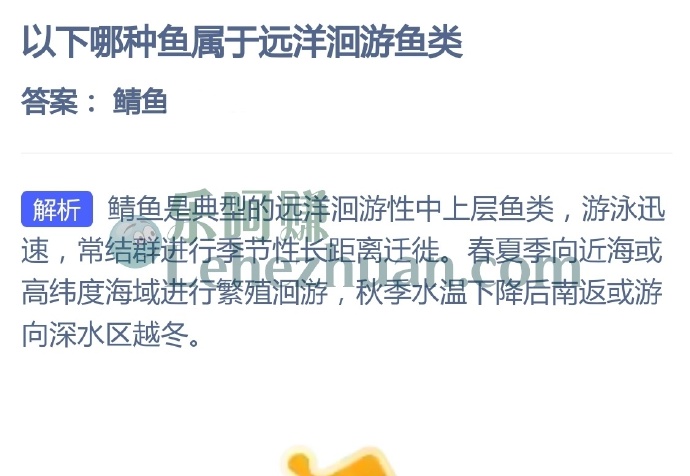 以下哪种鱼属于远洋洄游鱼类?